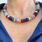 Wide Bead Necklace - Dark Multi