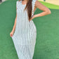 Squiggle Stripe Dress - Black/Ivory