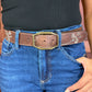 Teak Rustic Mohawk Leather Belt