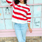 Tami Stripe Pull Over - Red & White