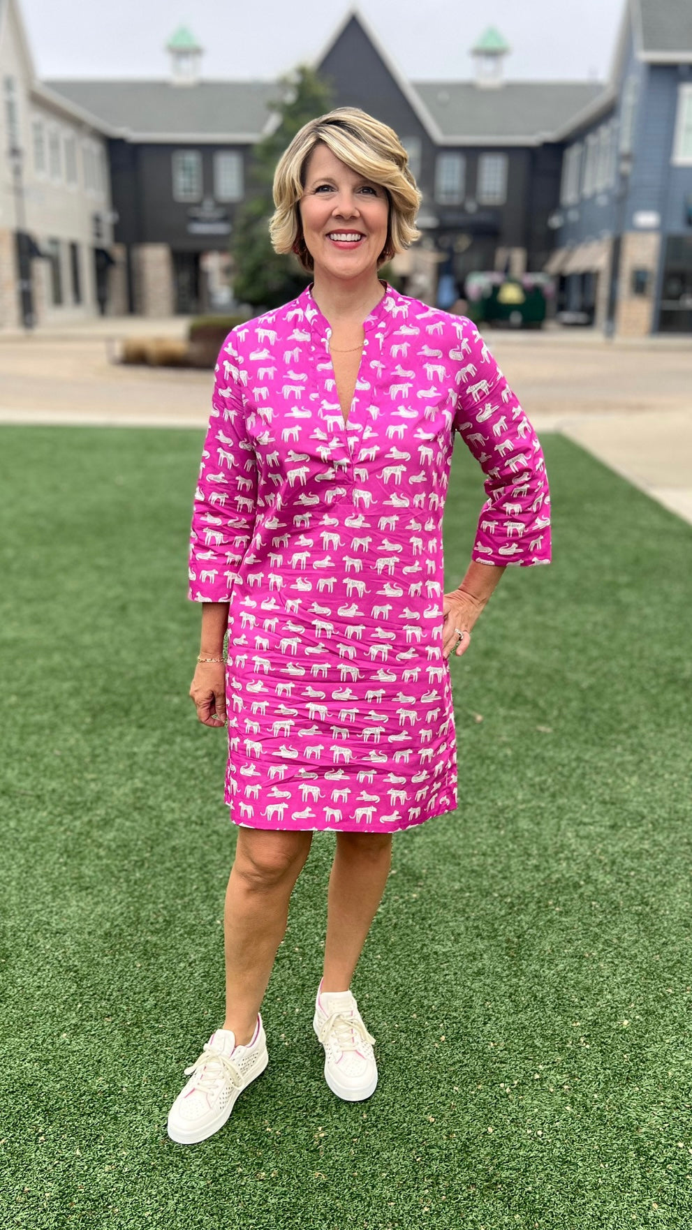 Uncle Frank Cat’s Meow V-Neck Dress