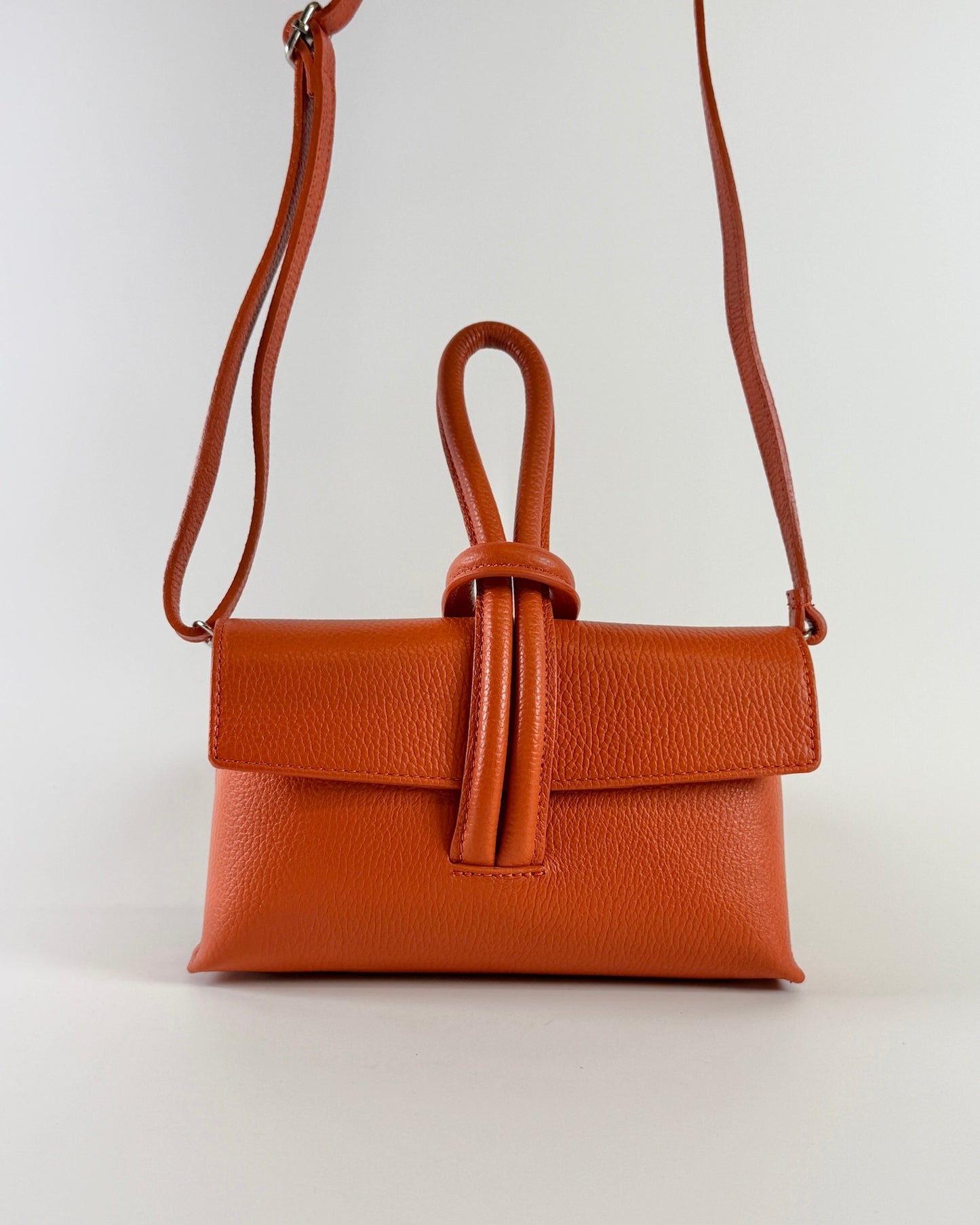 Loop Wristlet Leather Bag - Orange