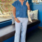 Rebecca Denim Ruffle Sleeve Top