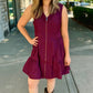 Zip Mini Dress - Plum