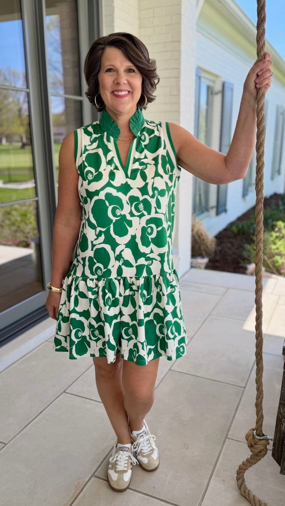 Jada Poppy Mini Dress - Green