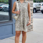 Amber Cheetah V Neck Denim Dress