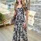 Theresa  Print Midi Dress - Black/White