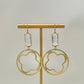 Crystal and Matte Gold Drop Earrings