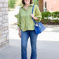 Olive Balloon Sleeve Top