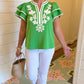 Addison Flutter Sleeve Top - Green