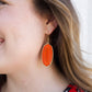 Hexagon Dangle Earrings - Coral