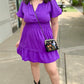 Perfect Puff Sleeve Dress - Purple