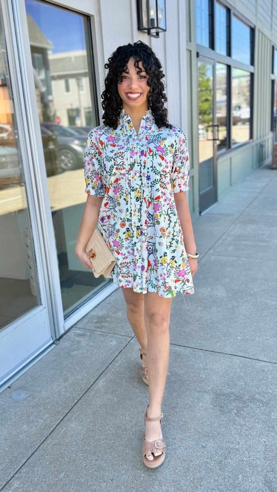 Uncle Frank Pintucked Dress - Parrot