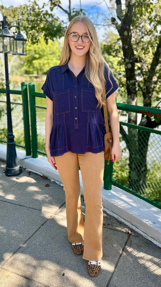 Lila Denim Blouse