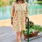 Ava Abstract Orange Dress