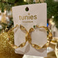 Gold Ribbon Hoops