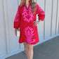 Clarissa Dress - Red & Pink