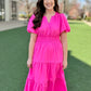 Summer Smocked Maxi Dress - Pink