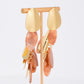 Hammered Gold/Stone Earrings - Brown