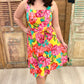 London Times Abstract Floral Midi Dress