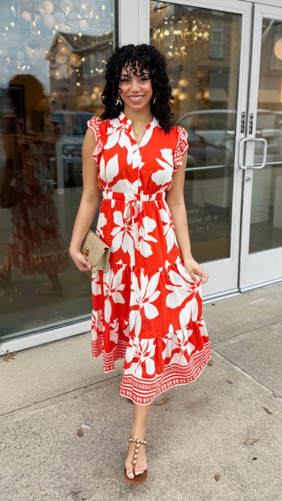 Saylor Tiered Dress - Orange