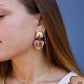 Triangle Drop Earrings - Brown