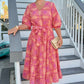 Ivy Jane Midi Tiered Dress -  Fuchsia