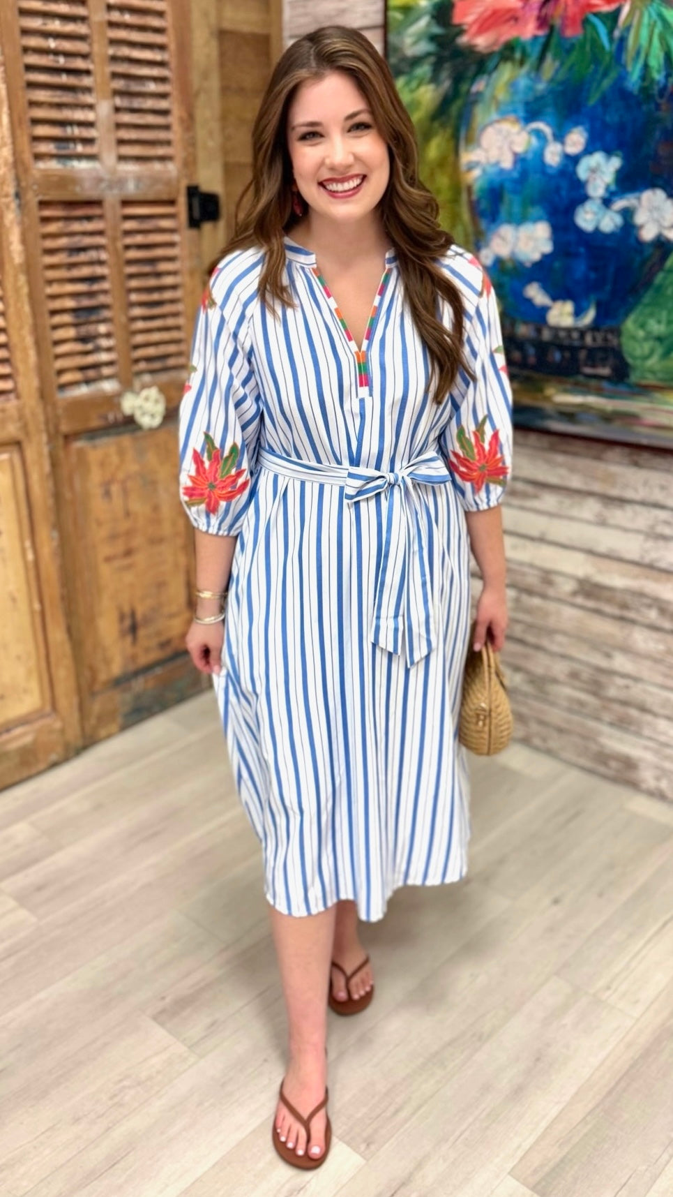 Cadence Flower Dress - Blue