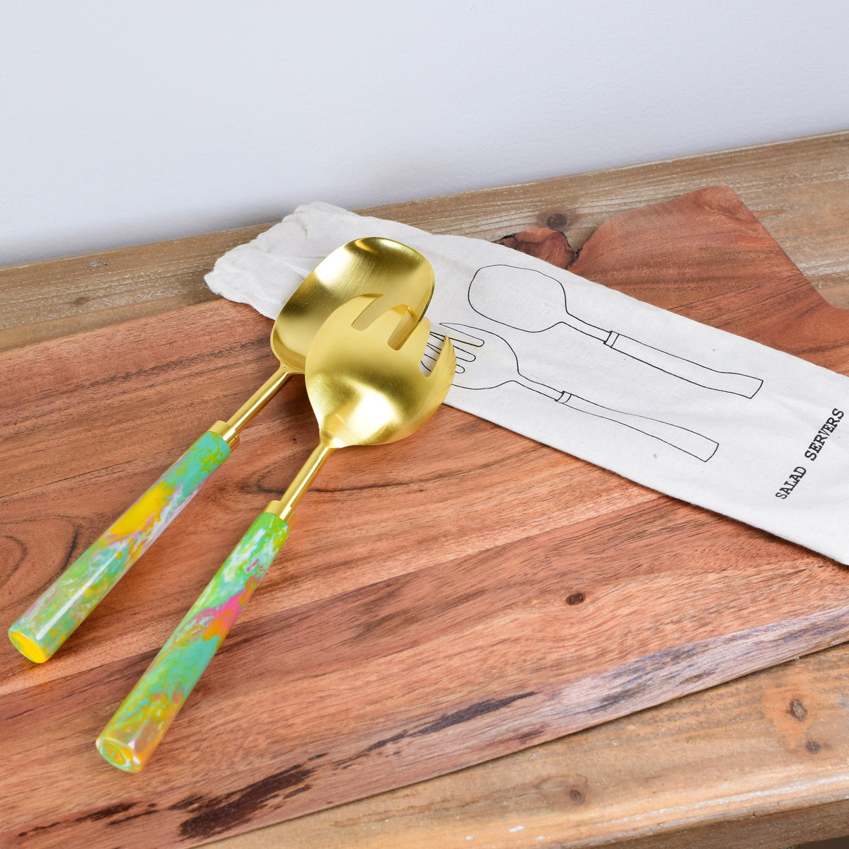 Salad Servers With Resin Handles