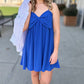 Little Blue Bow Babydoll Dress