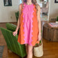 Hailey Sunkist Dress - Orange/Pink
