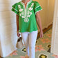 Addison Flutter Sleeve Top - Green