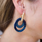 Layered Circle Earrings - Navy