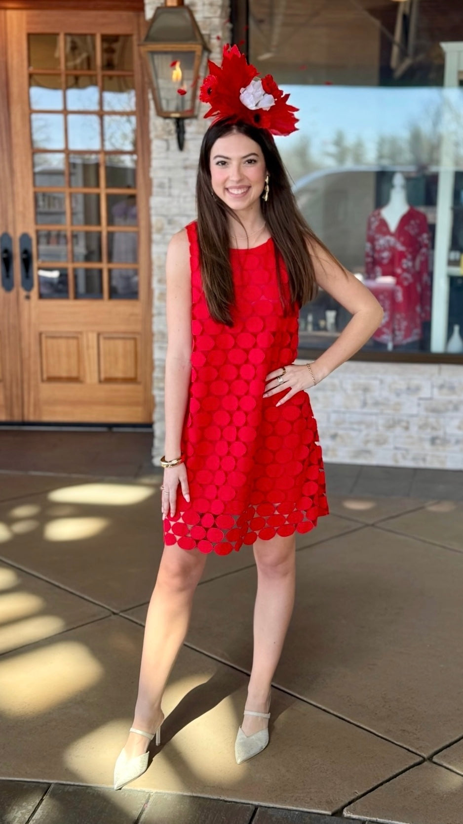 Clara Cherry Red Dotty Dress