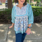 Ivy Jane Many Blues Babydoll Blouse