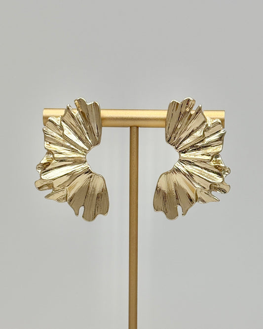 Gold Fanned Earrings