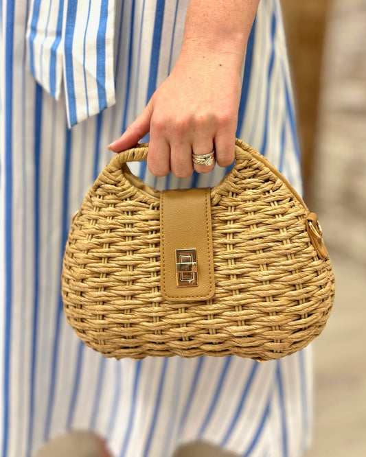 Khaki Straw Bag