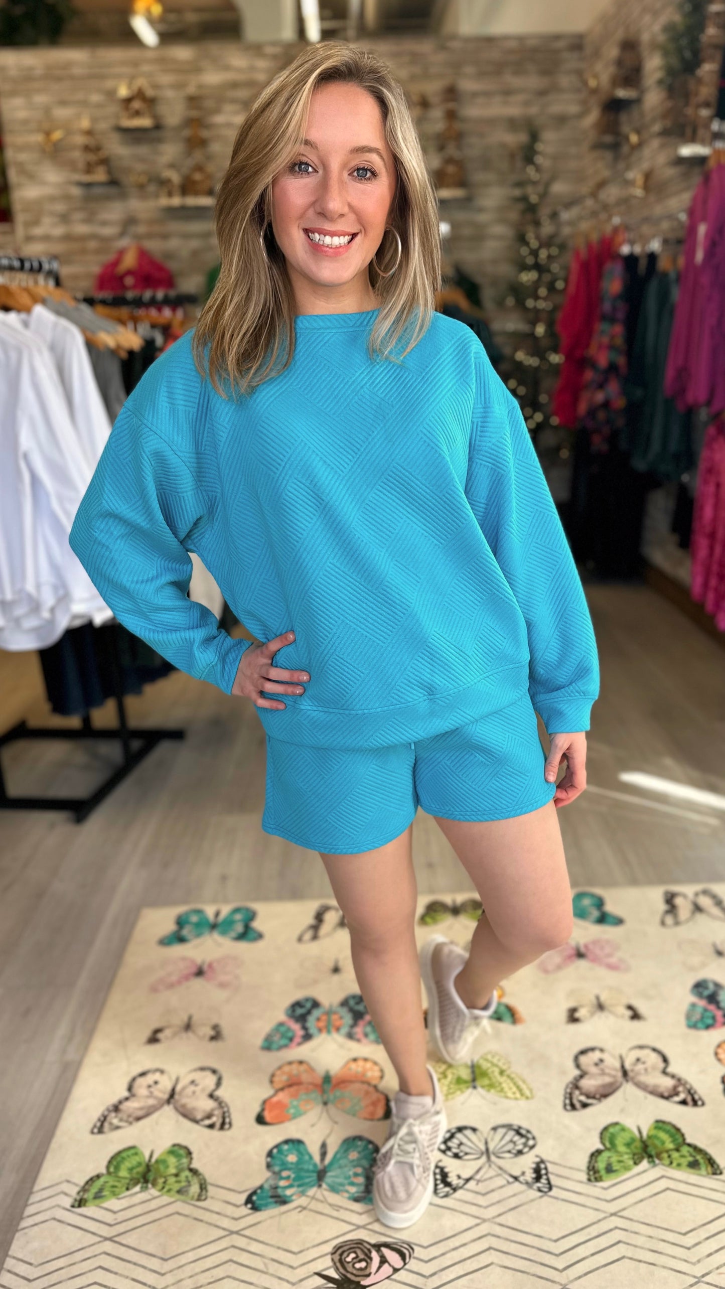 Quilted Queen Short - Aqua