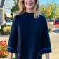 Serene Mock Neck Sweater - Navy