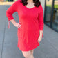 Habitat Escape 3/4 Sleeve Dress - Red
