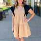 Color Pop Poplin Dress - Tan/Black