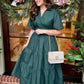 Forest Green Collared Midi Dress