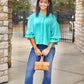 Sarah Button Up Blouse - Emerald