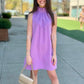 Ella Ruffle Neck Shift Dress - Lavender