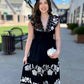 Enchanting Embroidered Midi Dress - Black