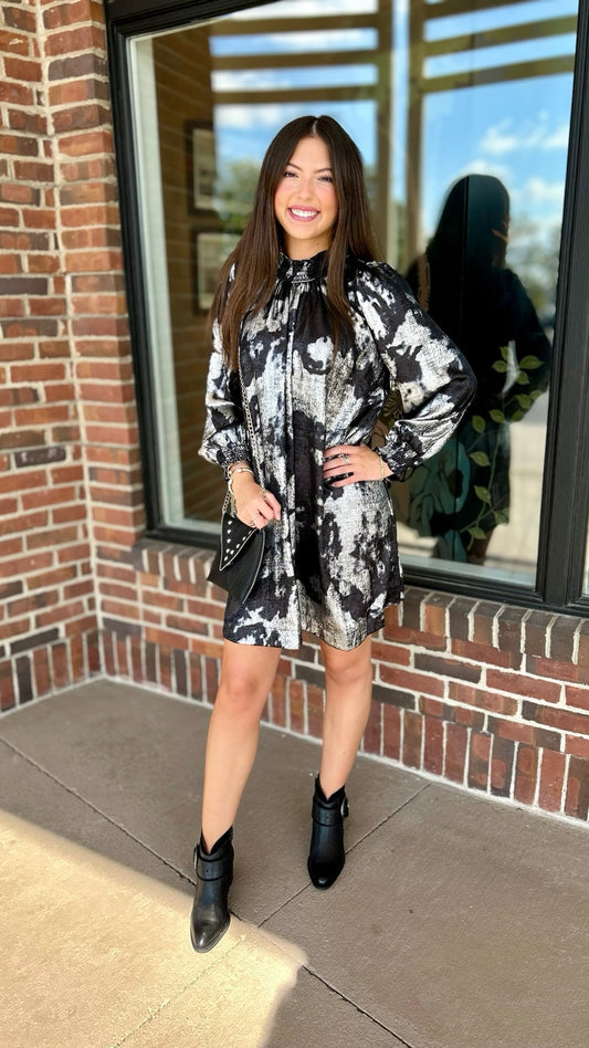 Melanie Black & Silver Shimmer Dress