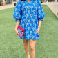 Emmy Floral Dress - Cobalt