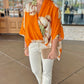 Burnt Orange Floral Wrapped Top