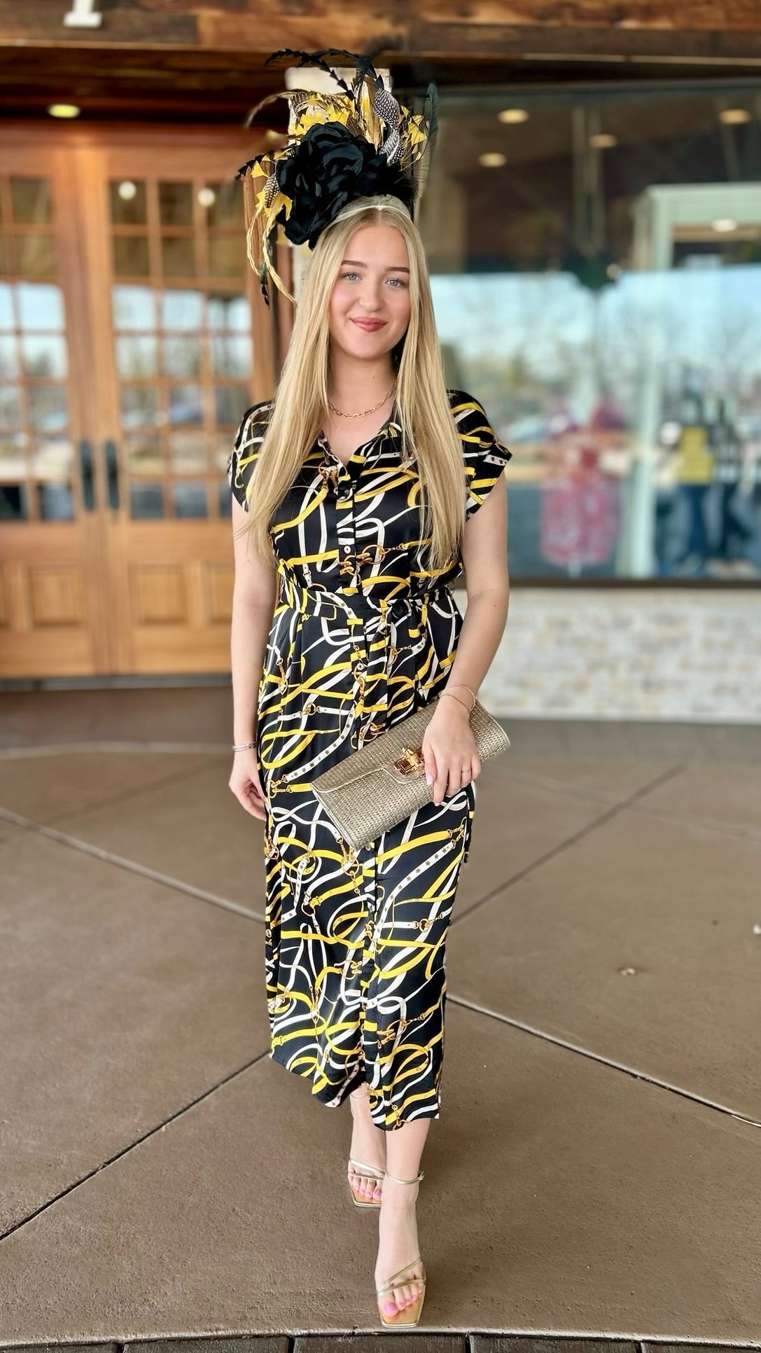 Black & Gold Horse Bit Dress