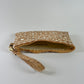 Cream Mandela Die Cut Cork Wristlet